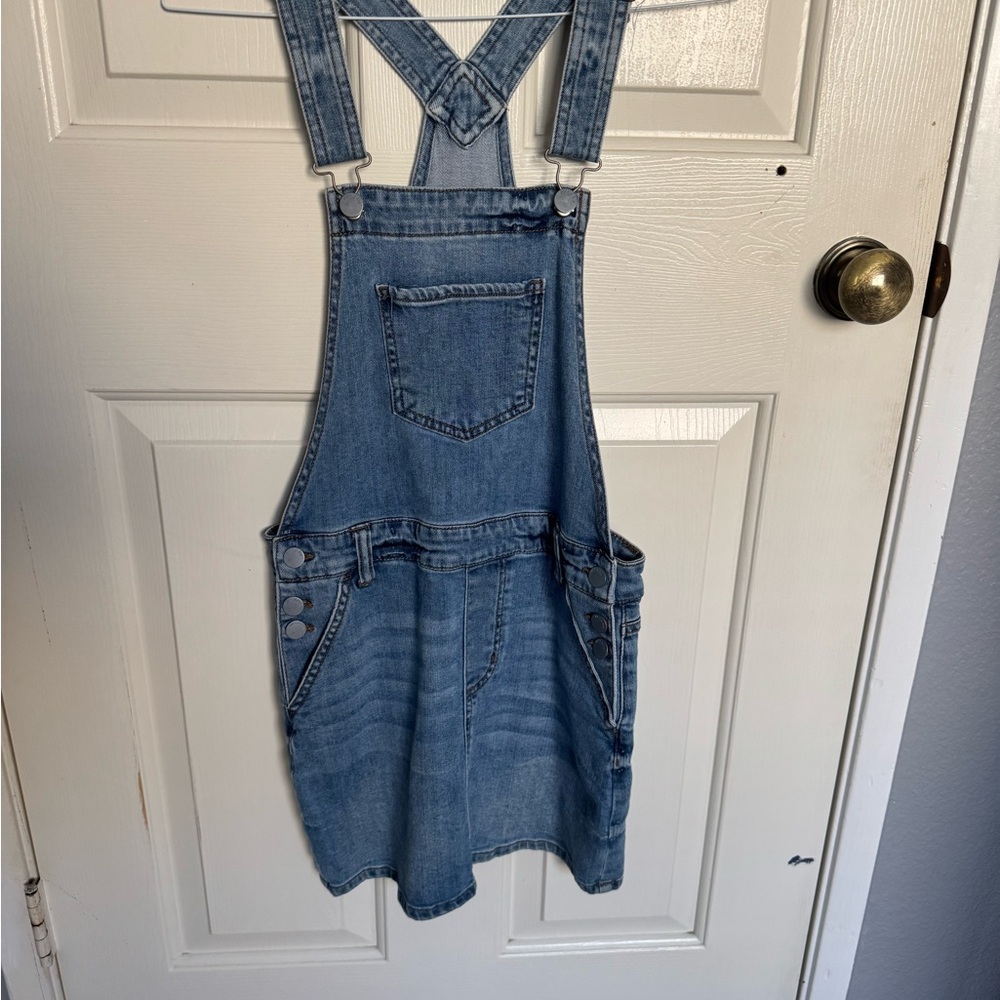 Casual Blue Denim Overall Dress
